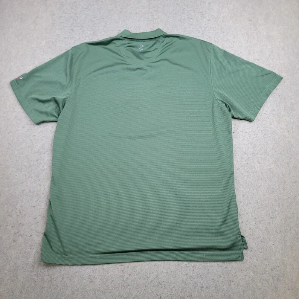 IZOD XFG Golf Polo Shirt Mens‎ XL Green Striped Short Sleeve Performance Stretch